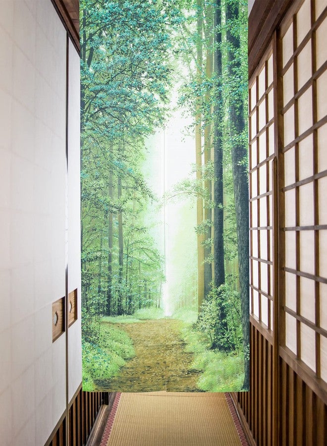 RLoncomix Japanese Noren Long Doorway Curtain Green Forest Door Curtain Tapestry for St. Patrick's Day Home Kitchen Decoration 33 x 59 inch - Image 2